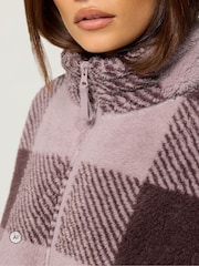 PixieGirl Petite Purple Check Zip Through Fleece - Image 4 of 6