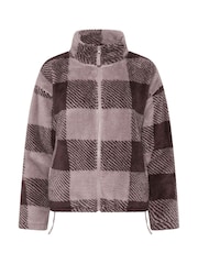 PixieGirl Petite Purple Check Zip Through Fleece - Image 5 of 6