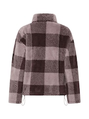 PixieGirl Petite Purple Check Zip Through Fleece - Image 6 of 6