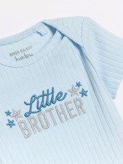 River Island Blue Boys 100% Cotton Little Brother Set - Image 3 of 4
