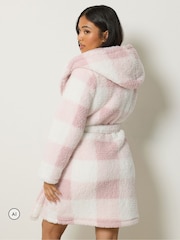 PixieGirl Petite Check Print Hooded Dressing Gown - Bild 4 von 5
