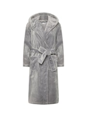 PixieGirl Petite Grey Super Luxe Hooded Dressing Gown - Image 5 of 6