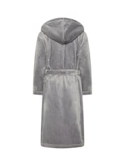 PixieGirl Petite Grey Super Luxe Hooded Dressing Gown - Image 6 of 6
