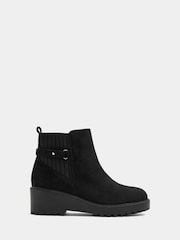 Negro - Botas Yours Curve con detalle de hebilla y tacón de cuña en talla EEE extra ancha - Imagen 3 de 6