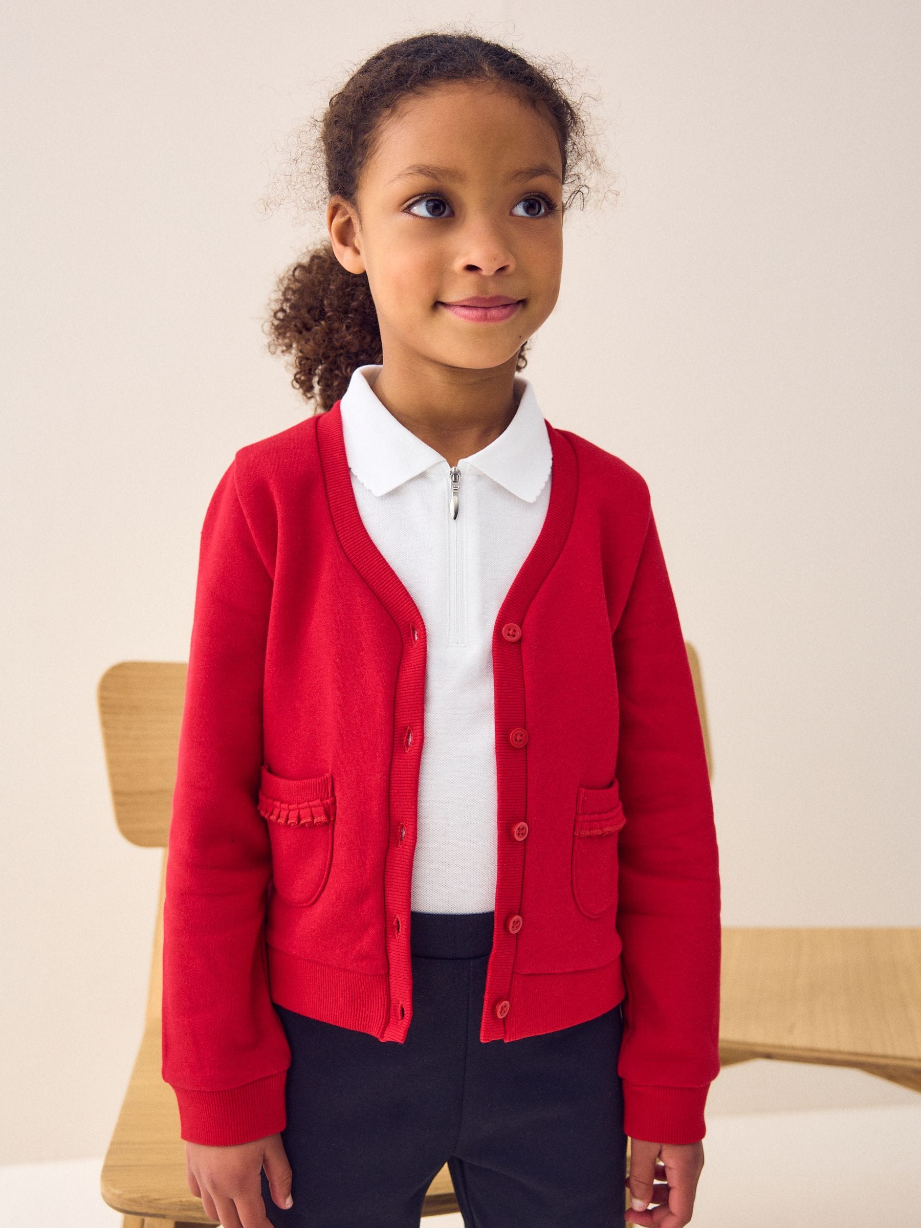 Red cardigans school top