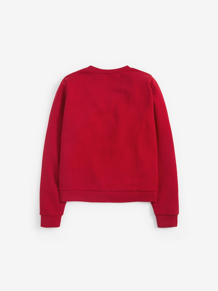 Red Cotton Rich Frill Pocket Jersey School Cardigan (3-16yrs) - Image 5 of 6