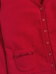 Red Cotton Rich Frill Pocket Jersey School Cardigan (3-16yrs) - Image 7 of 7