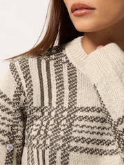 내추럴 - PixieGirl Petite Check Knitted Jumper - 6의 이미지 4