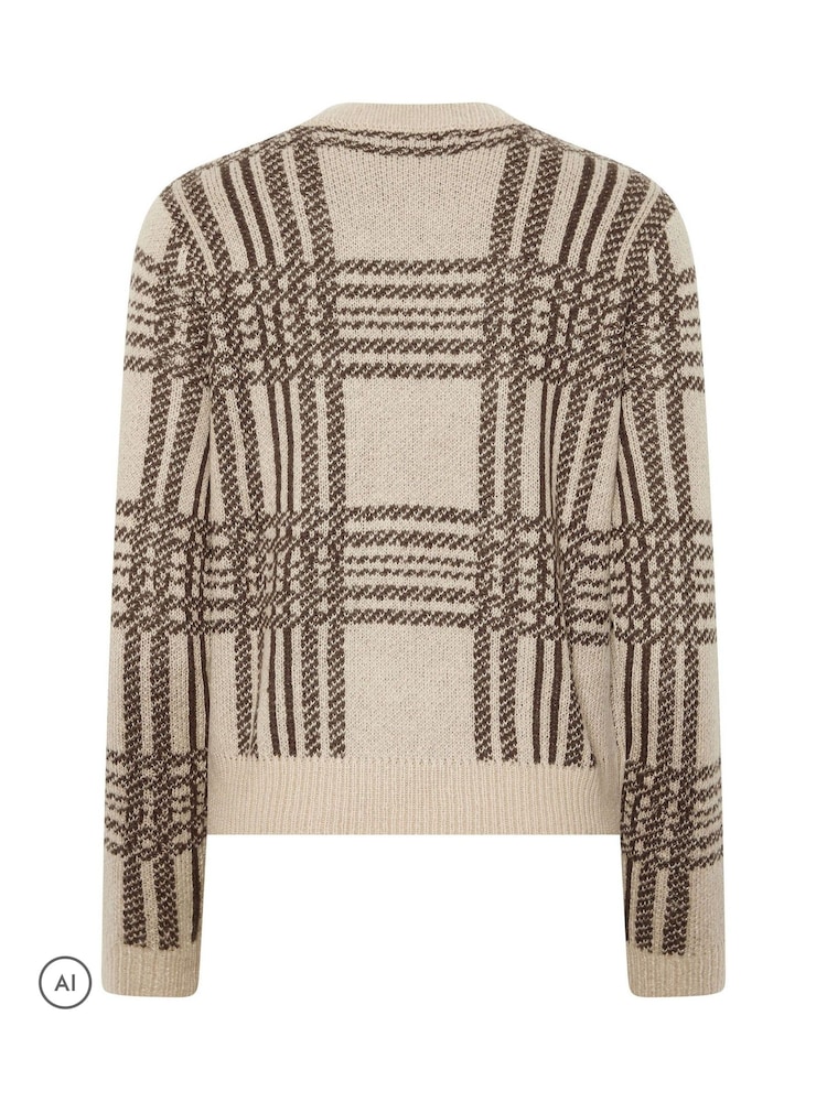 내추럴 - PixieGirl Petite Check Knitted Jumper - 6의 이미지 6