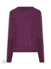 M&Co Purple Petite Diamond Trim Jumper - Image 6 of 6