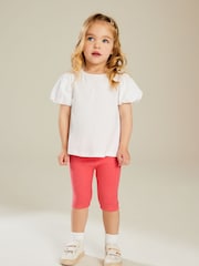 Bright Pink Cropped Leggings (3mths-7yrs) - Image 2 of 7
