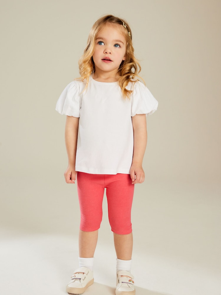 Bright Pink Cropped Leggings (3mths-7yrs) - Image 2 of 7