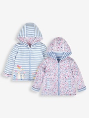 JoJo Maman Bébé Blue Mouse Appliqué Reversible Hoodie With Pet In Pocket - Image 1 of 5
