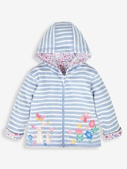 JoJo Maman Bébé Blue Mouse Appliqué Reversible Hoodie With Pet In Pocket - Image 2 of 5