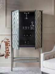Libra Interiors Silver Lexington Antique Mirrored Bar Cabinet - Image 2 of 4