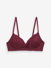 Plum Purple Pad Non Wire Comfort Lace Bra - Image 6 of 7