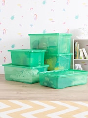 Wham 5 Piece Green Crystal Multisize Storage Boxes - Image 3 of 6
