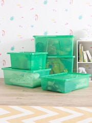 Wham 5 Piece Green Crystal Multisize Storage Boxes - Image 4 of 6