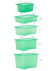 Wham 5 Piece Green Crystal Multisize Storage Boxes - Image 6 of 6