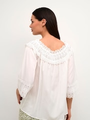 Cream Bea White Off Shoulder Lace Blouse - Image 2 of 6