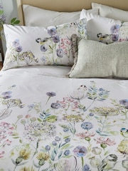 Voyage White Morning Chorus 100% Cotton Pillowcases - Image 1 of 2