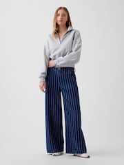 Gap Dark Wash Stripe Mid Rise Stripe Baggy Jeans - Image 4 of 5