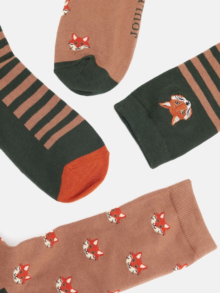 Joules Men's Kingsbury Green Socks 2 Pack (size 7-12) - Image 2 of 3
