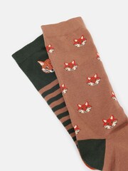 Joules Men's Kingsbury Green Socks 2 Pack (size 7-12) - Image 3 of 3