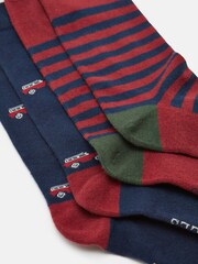 Joules Men's Kingsbury Red/Navy Socks 2 Pack (size 7-12) - Image 2 of 3