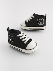 Black Bear High Top Lace-Up Baby Trainers (0-24mths) - Image 1 of 5