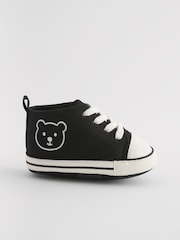 Black Bear High Top Lace-Up Baby Trainers (0-24mths) - Image 2 of 5
