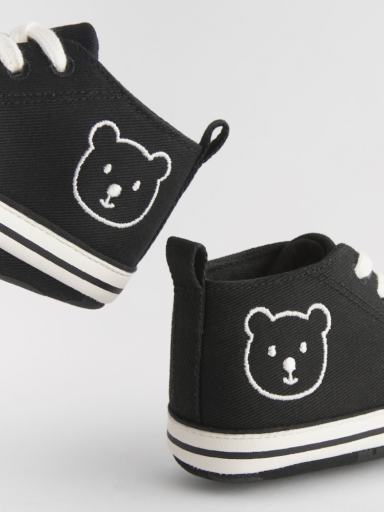 Black Bear High Top Lace-Up Baby Trainers (0-24mths) - Image 3 of 5
