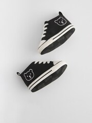 Black Bear High Top Lace-Up Baby Trainers (0-24mths) - Image 5 of 5