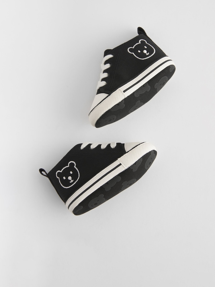 Black Bear High Top Lace-Up Baby Trainers (0-24mths) - Image 5 of 5