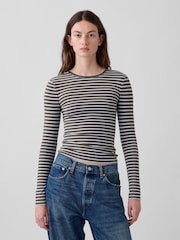 Gap Brown Stripe Close Knit Jersey T-Shirt - Image 1 of 5