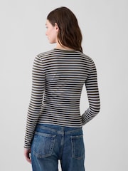 Gap Brown Stripe Close Knit Jersey T-Shirt - Image 2 of 5