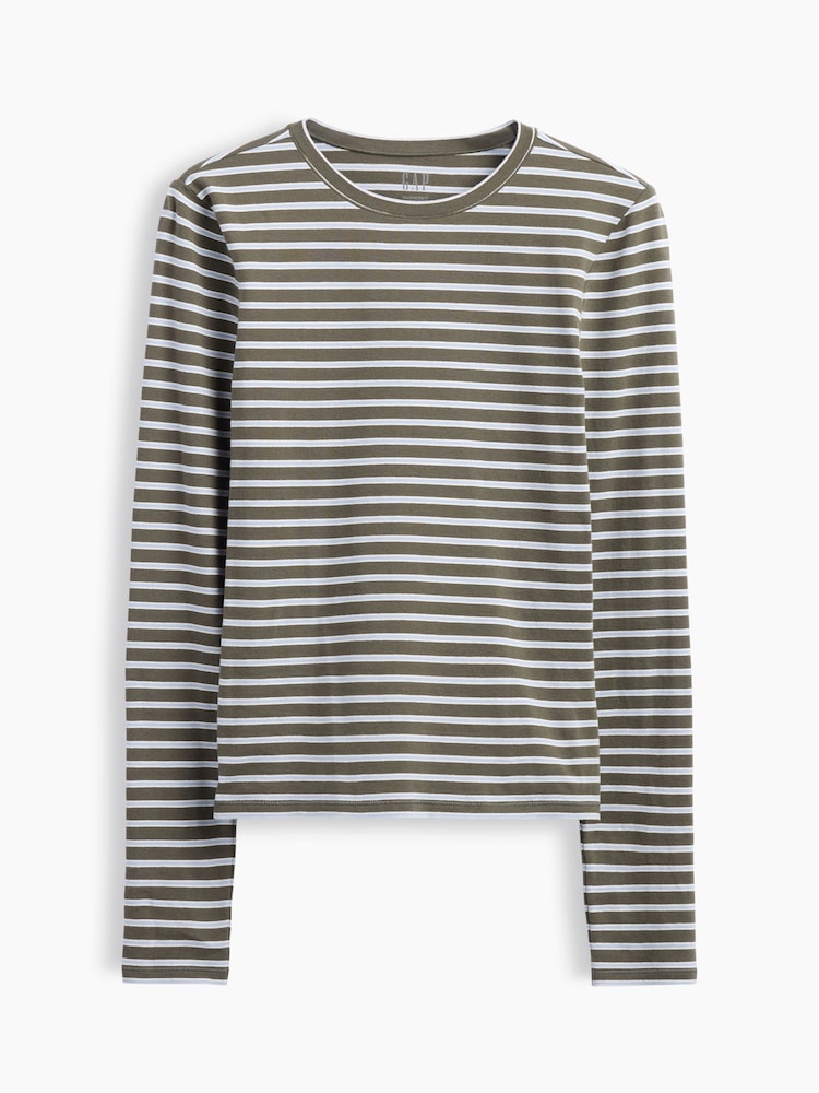 Gap Brown Stripe Close Knit Jersey T-Shirt - Image 5 of 5 Gap Brown Stripe Close Knit Jersey T-Shirt - Image 5 of 5