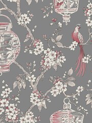 Vymura London Grey Exclusive To Next Japanese Chinoise Floral Wallpaper - Image 2 of 2