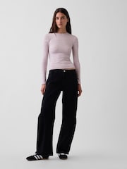 Gap Pink Stripe Close Knit Jersey Long Sleeve T-Shirt - Image 3 of 4