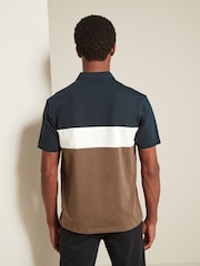 Navy & Tan/Burgundy & Navy/White Regular Fit Short Sleeve Jersey Polo Shirts 3 Pack - Image 7 of 14