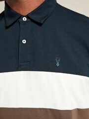Navy & Tan/Burgundy & Navy/White Regular Fit Short Sleeve Jersey Polo Shirts 3 Pack - Image 8 of 14