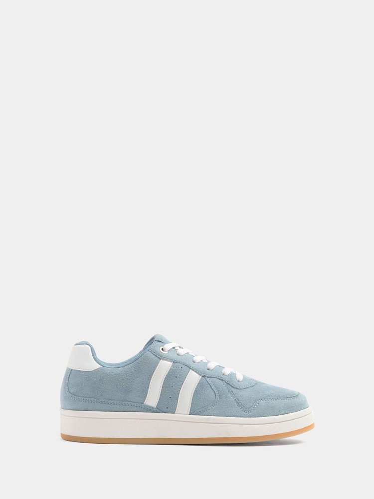Yours Curve Blue Padded Lace Up Trainers In Wide E Fit - Image 2 of 5 Yours Curve Blue Padded Lace Up Trainers In Wide E Fit - Image 2 of 5