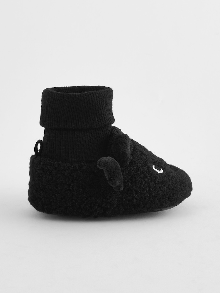 Black Halloween Bat Sensory Sock Top Baby Booties (0-2mths) - Image 2 of 4