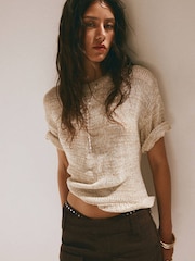 Mango Cream Fine Knit Crew Jumper - Image 1 of 7