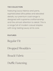 Ecru Cream Longline Bouclé Coat - Image 3 of 8
