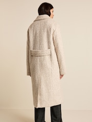 Ecru Cream Longline Bouclé Coat - Image 4 of 8