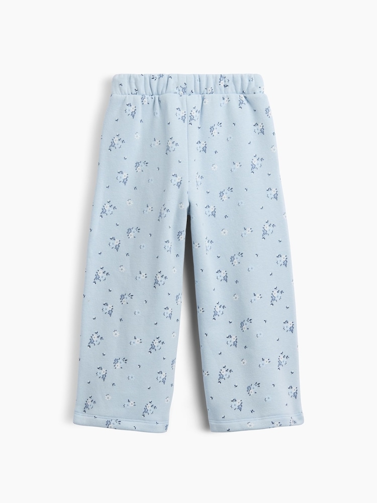 Gap Blue Floral Vintage Soft Print Wide-Leg Joggers (6mths-5yrs) - Image 2 of 2 Gap Blue Floral Vintage Soft Print Wide-Leg Joggers (6mths-5yrs) - Image 2 of 2