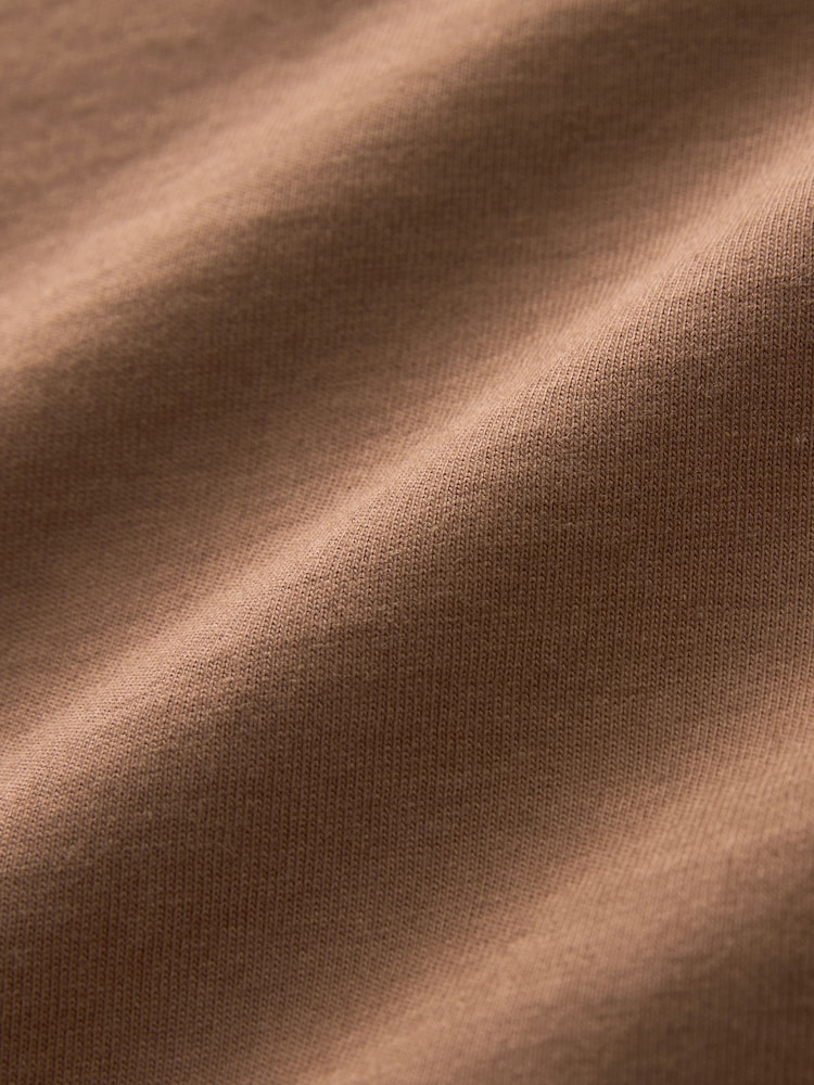 Navy/Tan Brown 100% Cotton Short Sleeve Button Up Block Polo Shirt - Image 7 of 7