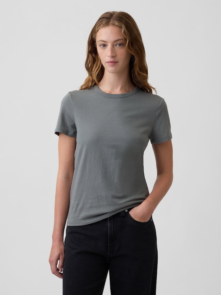 Gap Slate Grey Favourite Crew Neck T-Shirt - Image 1 of 5