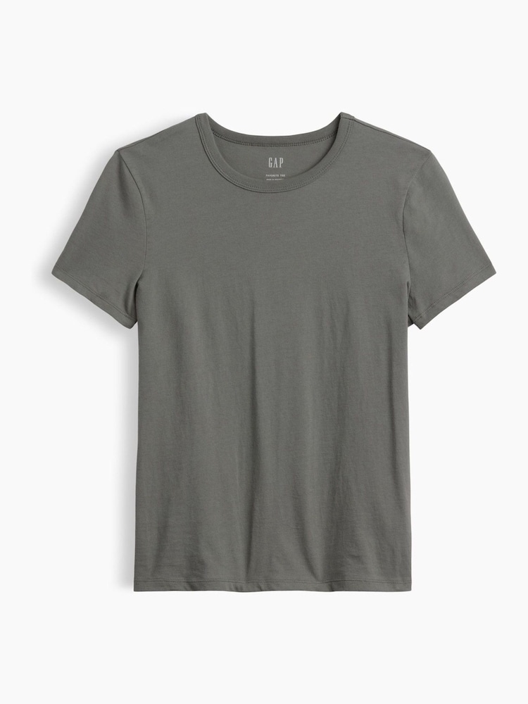 Gap Slate Grey Favourite Crew Neck T-Shirt - Image 5 of 5
